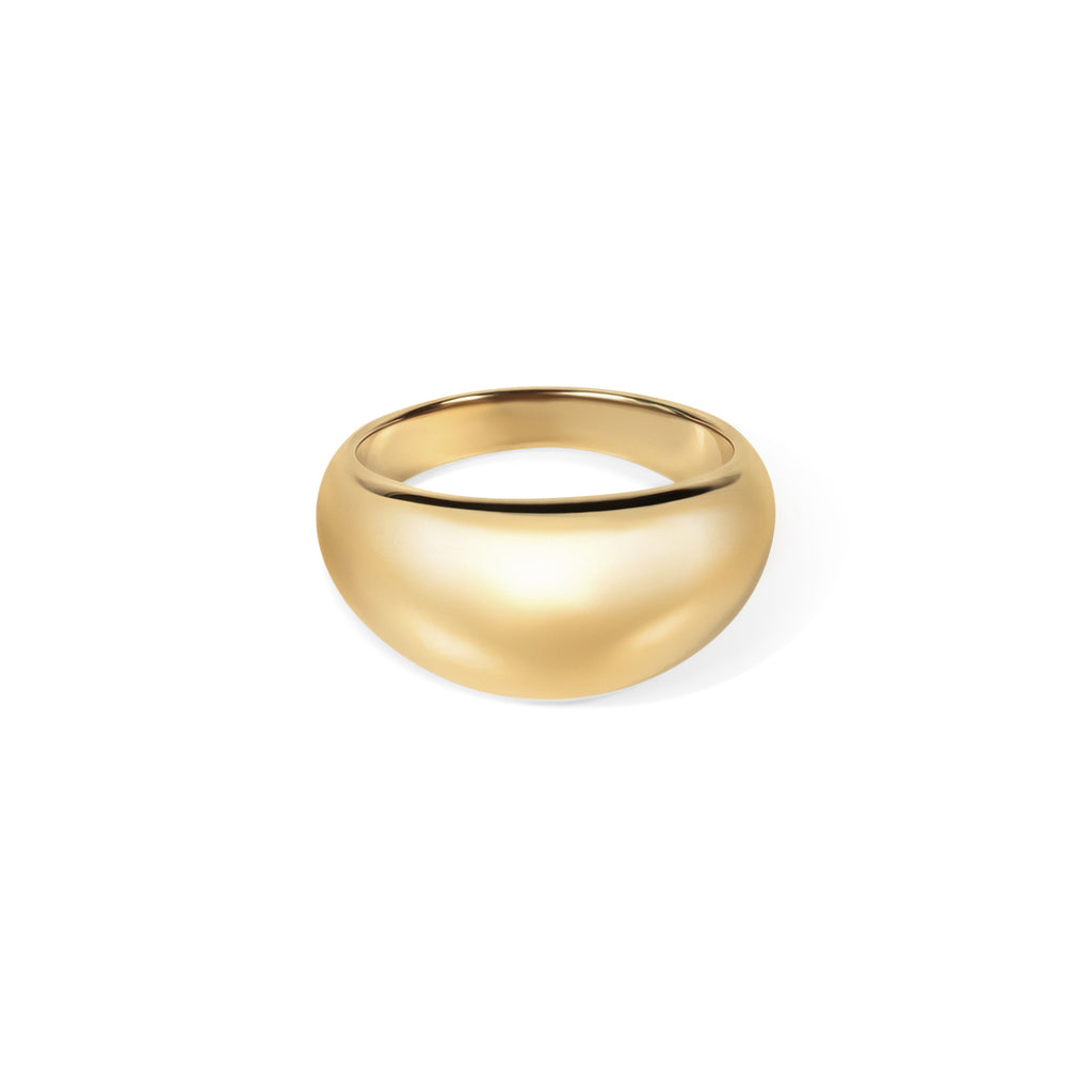 18k gold plated stainless steel bold dome ring