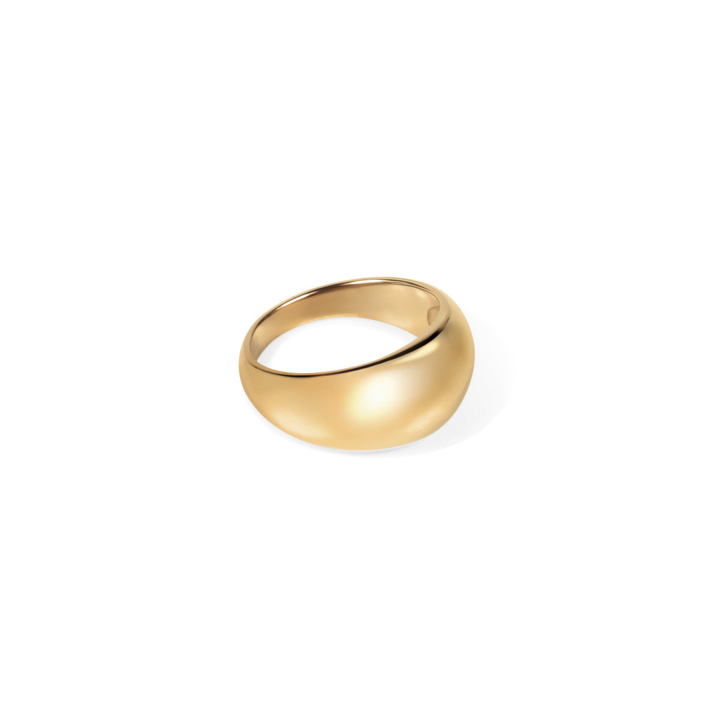 18k gold plated stainless steel bold dome ring